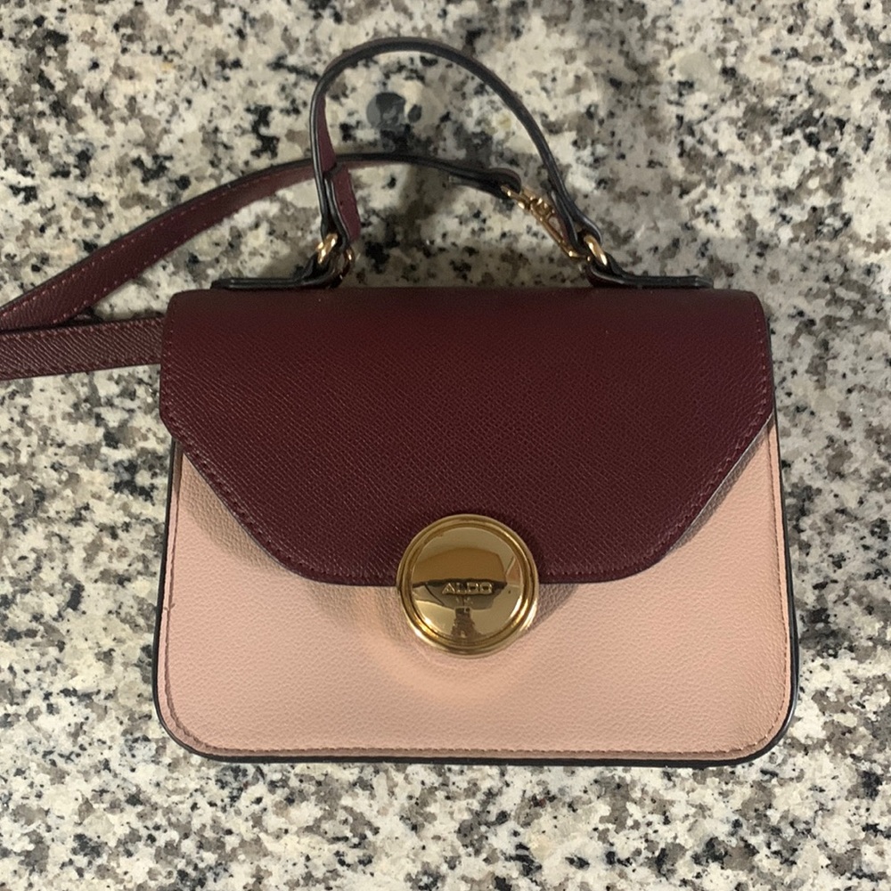 Aldo: Small Maroon and Pink shoulder/hand bag